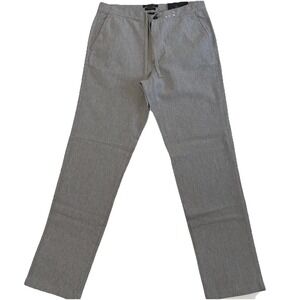 Marc Anthony Linen Pants Men's 34x34 Gray Slim Blend Drawstring Zip Button NEW
